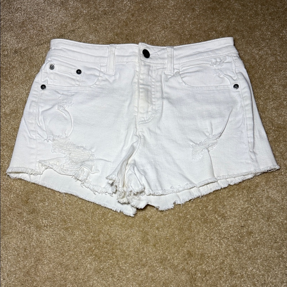 BP White Distressed Denim Shorts
